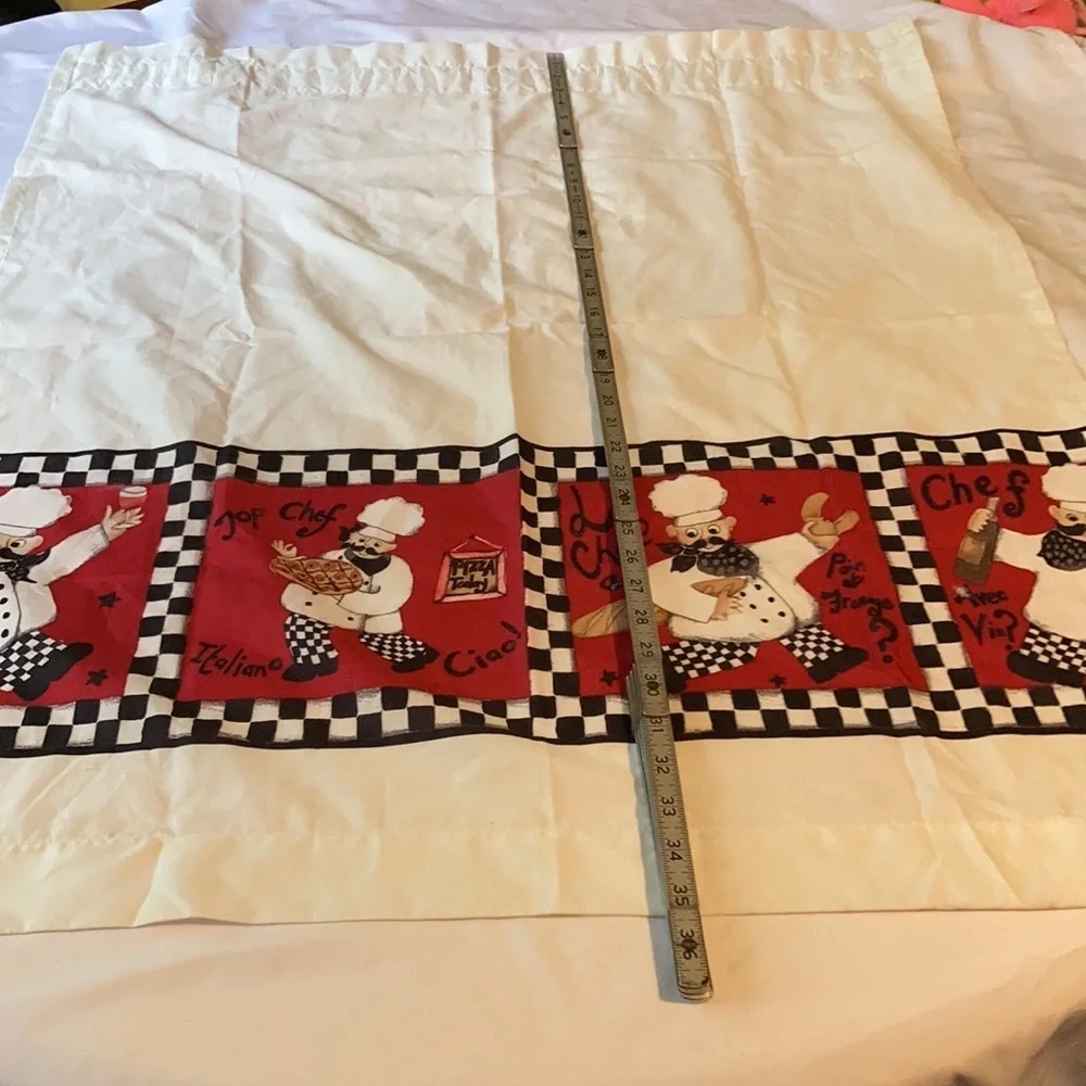 Vintage chef kitchen curtain